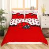 Ladybug Comforter Cover Set Ladybug On Green Leaf Duvet Cover Wild Wildlife Theme Microfiber Bedding Set 3pcs for Kids Teens