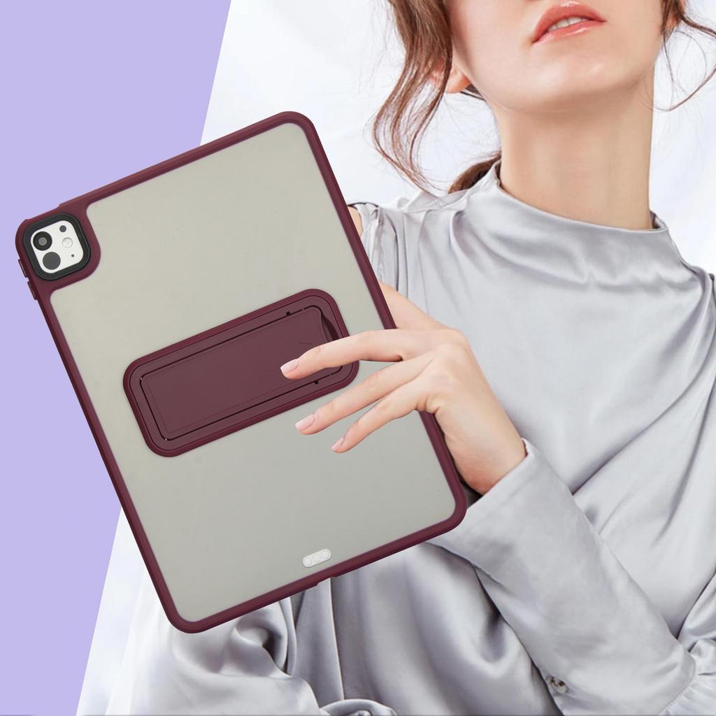 For iPad Pro 11 (2024) Tablet Case with Kickstand TPU+PC Skin-Touch Cover