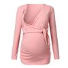 Women's Maternity Long Sleeve V-neck Shirts  Tops For Breastfeeding