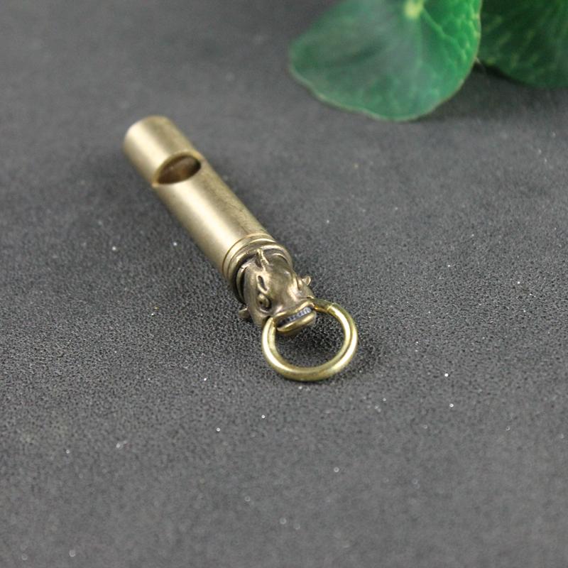 Copper Wild Boar Rhino Eagle Boa Lion Wolf Kirin Lizard Keychain Pendants Outdoor Referee Whistle Vintage Wild Survival Whistles