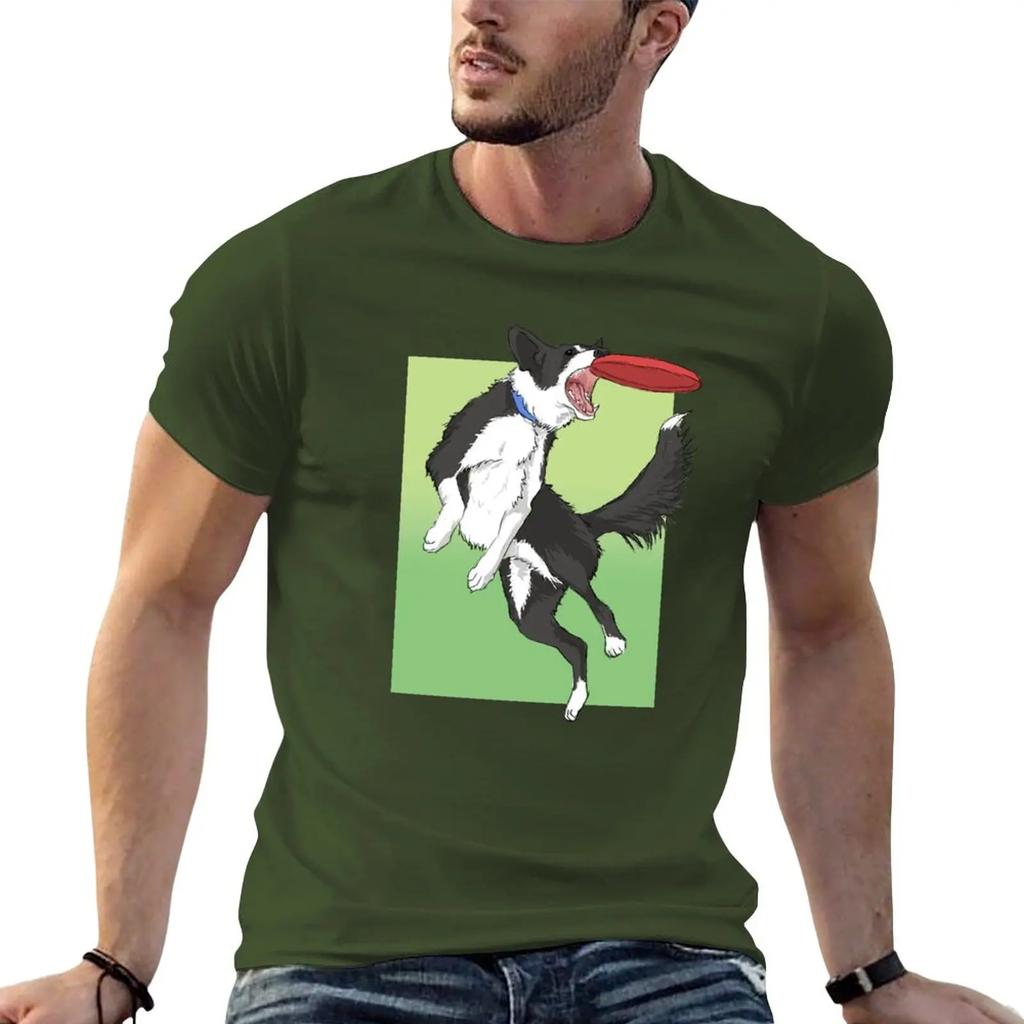 New Border Collie TShirt summer clothes animal print shirt for boys sublime graphic oversized t shirt men