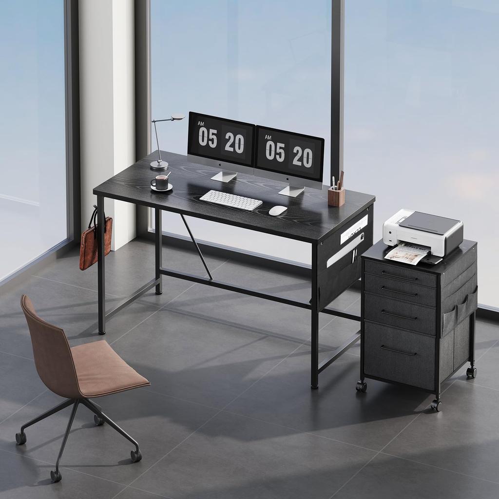 YeTom Computer PC Ширина 120 x Глубина Рабочий стол с местом для хранения Рабочий стол с кронштейном для монитора для дома и офиса Легко чернить, стол, стол, 55 см, сумка,