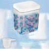 2.8/5.5L Automatic Pop-Up Storage Box Airtight Laundry Pods Container with Scoop for Laundry Room Washing Powder Beads Organizer