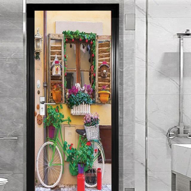 Наклейка на окно и внешнюю дверь для гостиной, спальни, сделай сам, самоклеящиеся обои, домашний декор, дверной плакат, ремонт, легко наклеивается