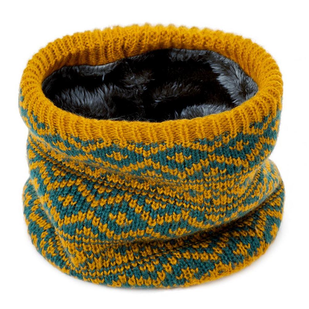 Windproof Fleece Muffler Snowflake Warm Neck Warmer Face Mask Winter Knitted Scarf Outdoor