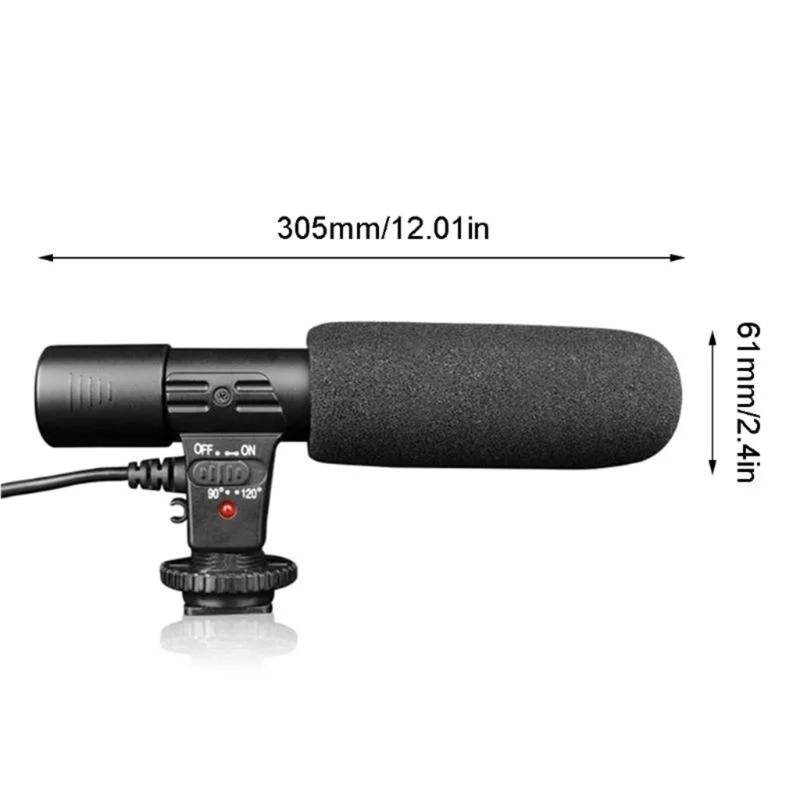 Mic-01 Professional Condenser Microphone 3.5mm Stereo Mic For Recording Interview Vlog Live Streaming