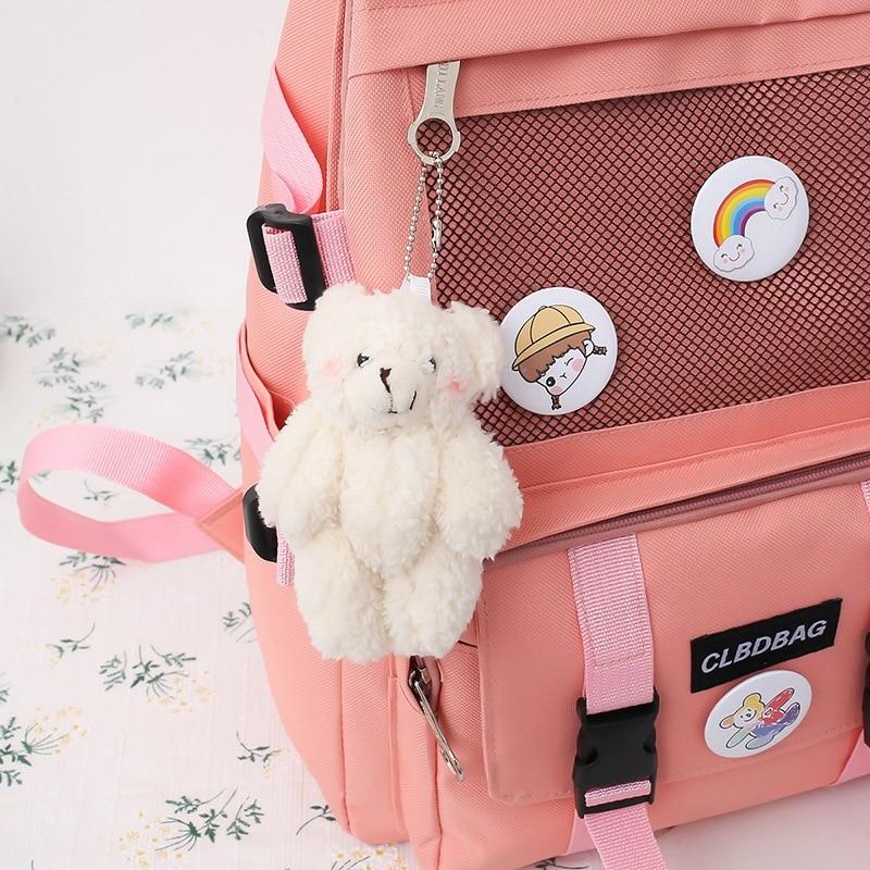 4 шт., комплект школьных сумок, новые холщовые школьные сумки для девочек-подростков, милые школьные рюкзаки для ноутбуков, женские дорожные сумки, студенческие сумки для книг