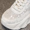 Туфли для папы со стразами, женские, на платформе, увеличивающие рост, дышащие, повседневные, спортивные туфли, туфли на платформе