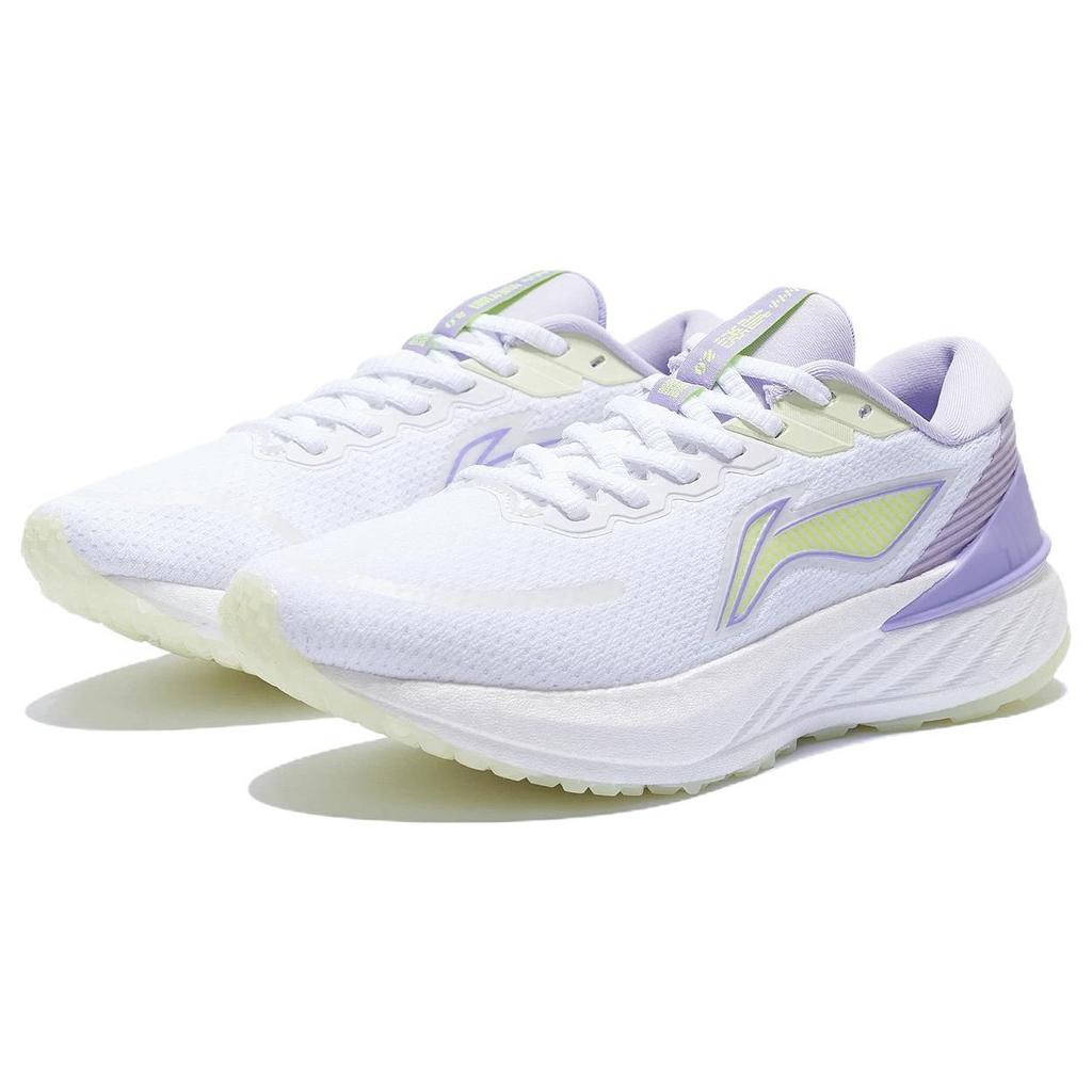 Li Ning Yue Ying 2.0 Stability Cushioning Low Top Running Shoes Women Running Shoes White Purple ARHS022-2