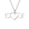 Angel Love Stainless Steel Pendant Necklace Wings Personality Niche Collarbone Chain Jewelry Necklace
