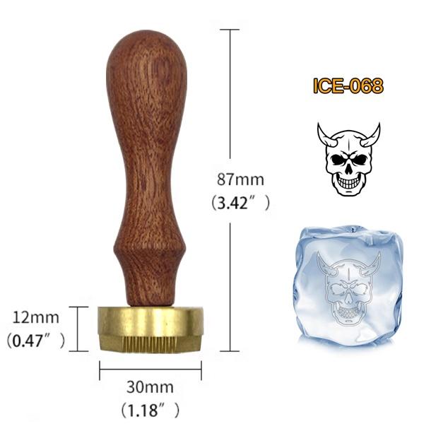 Ice Stamp With Removable Brass Head & Wood Handle - Vintage 1.18" Branding for Cubes, Cocktails, Whiskey, Mojito Drinks - Bar Making DIY Crafting