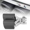 Matte Carbon Fiber Car Dual Exhaust Pipe Tail Throat Tip Stainless Steel Right Outlet
