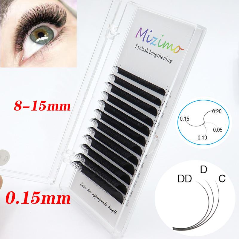 MIZIMO Черные, одиночные, привитые накладные ресницы, толщина 0,05/0,07/0,10/0,15/0,20 мм, длина 8-25 мм, натуральные удлиненные.. Составить