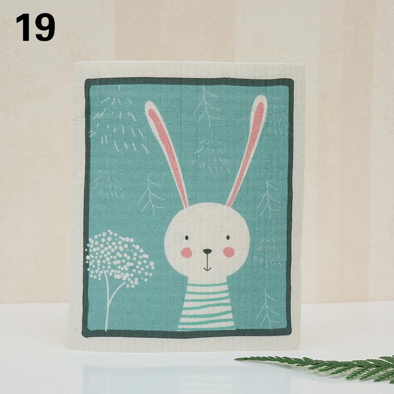 1 шт. многоразовая губка для мытья посуды кухонная напечатанная впитывающая тряпка для мытья посуды целлюлозные салфетки для уборки