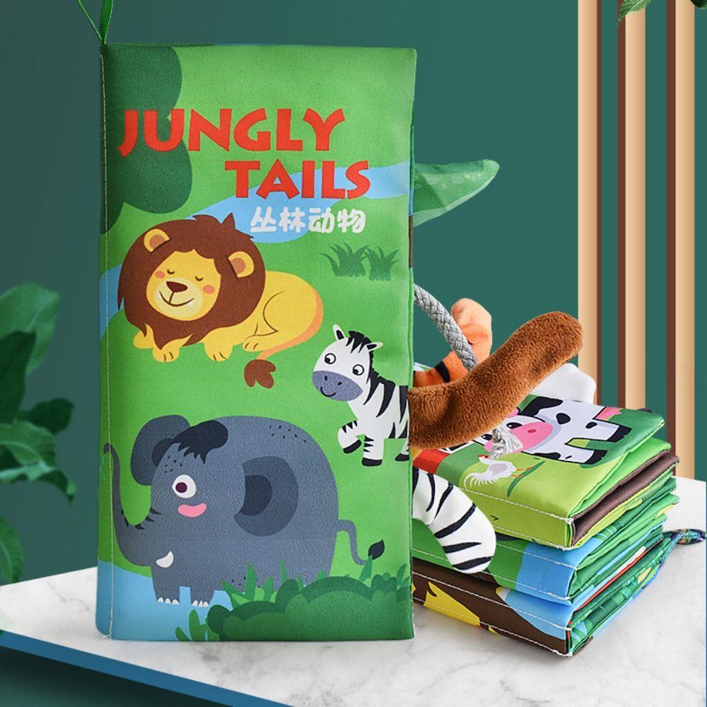 Animals Tail Kids Cloth Book Sound Paper Baby Early Learning Toy Learning Cognize