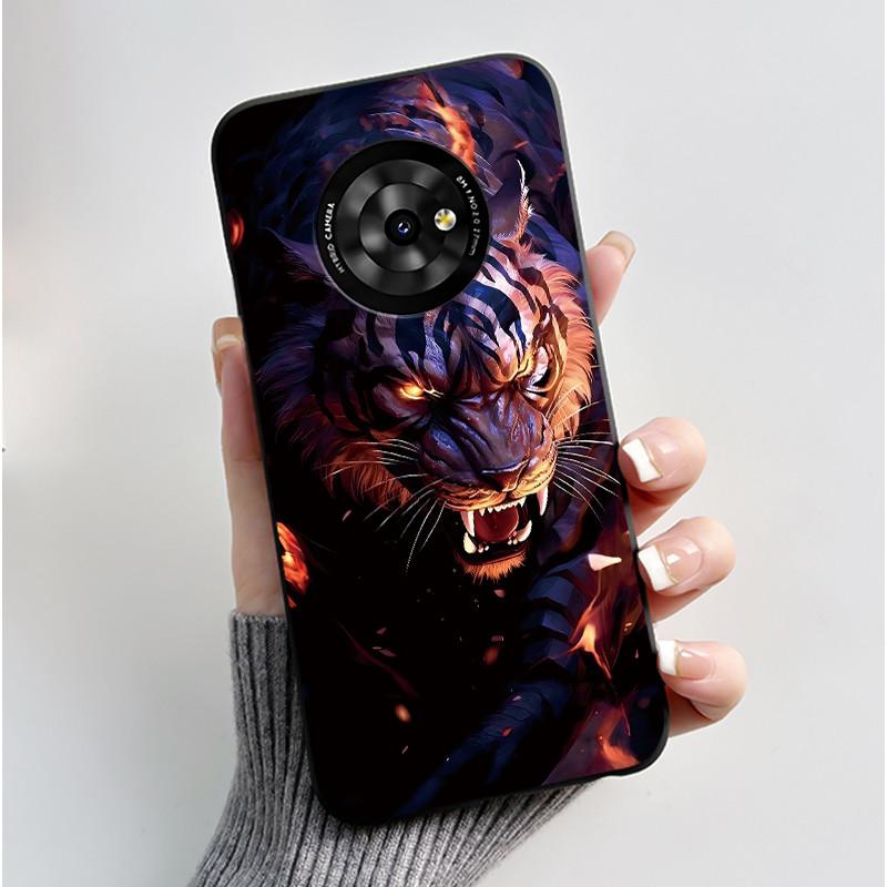 New Unique Cartoon Design Soft Silicone Black Casing For TCL Suixuetang M1 Fluffy Kitten Pattern Shockproof Protective Cover