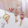 Anime Sailor Moon Pendant Necklace For Women Girls Crystal Wing Heart Chocker Necklace Fashion Jewelry Party Cosplay Props