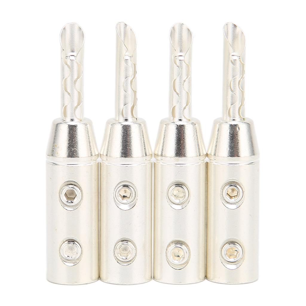 4 шт. BA1417 BFA Banana Plug посеребренный банановый разъем для диаметра 7 мм0.3 дюйма акустического провода