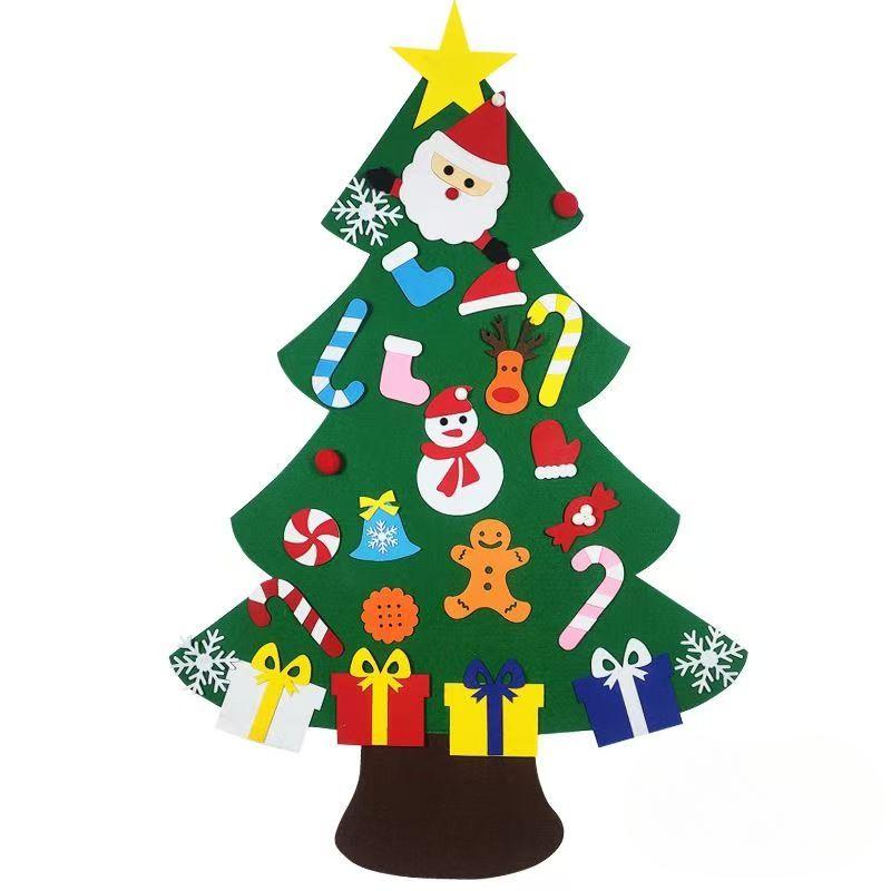 DIY Felt Christmas Tree Christmas Decoration for Home New Year Christmas Ornaments Santa Claus Xmas Kids Gifts