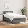 3140338 vidaXL Divan Bed and Mattress Dark Grey 90x190 Cm Fabric