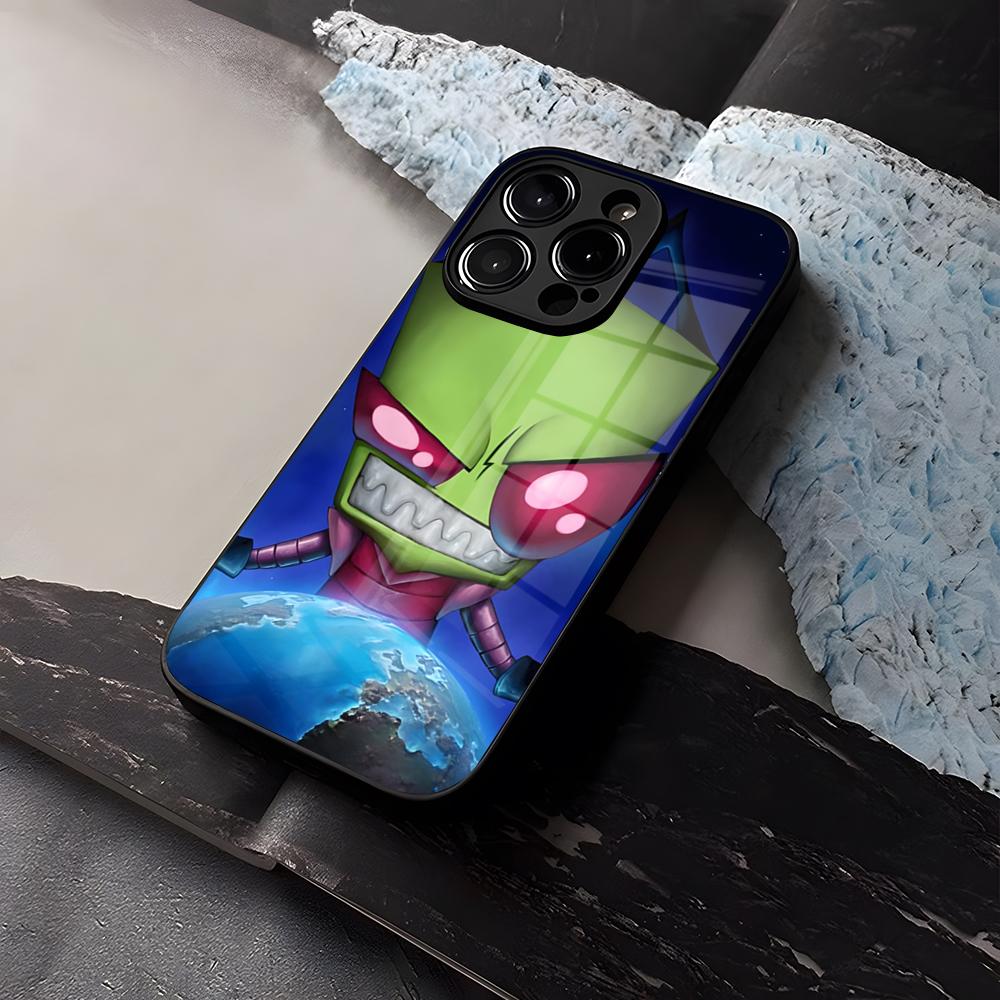 Invader Zim Phone Case Tempered Glass For IPhone 16 13 14 12 15 11 Pro Max Plus Mini X XR SE2020 Coque