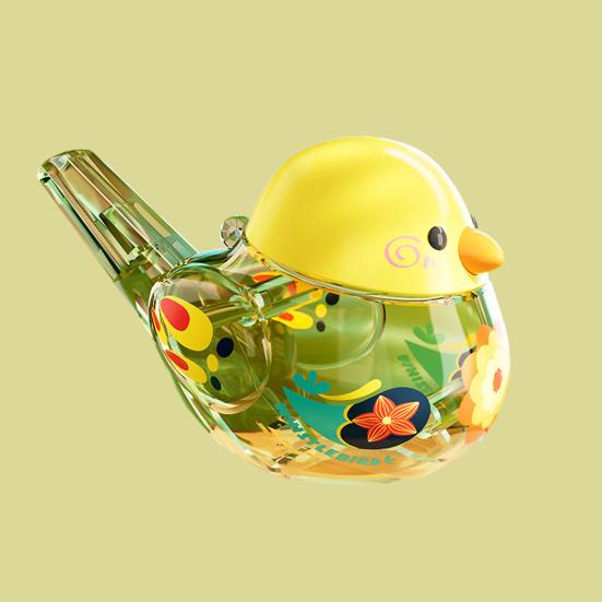 Детский свисток для водяных птиц со шнурком, прозрачный рот, тренировка жизненной емкости мышц, наполняемая водой, детская музыкальная игрушка с мультяшной птицей, подарок для малышей