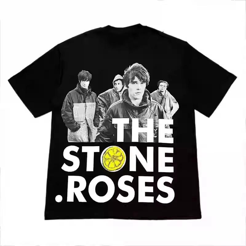 The Stone Roses The Stone Roses Британская Альтернативная Рок-группа Музыка Хлопок Свободный Унисекс и Женская Футболка с Коротким Рукавом
