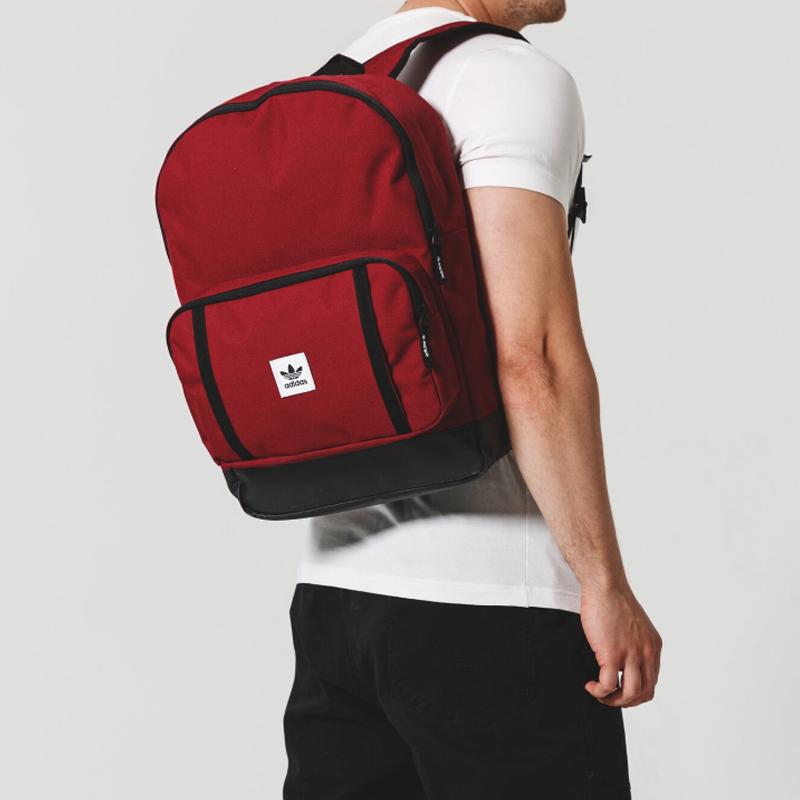 adidas Рюкзак мужской Originals Trefoil из полиэстера, бордовый DV2481
