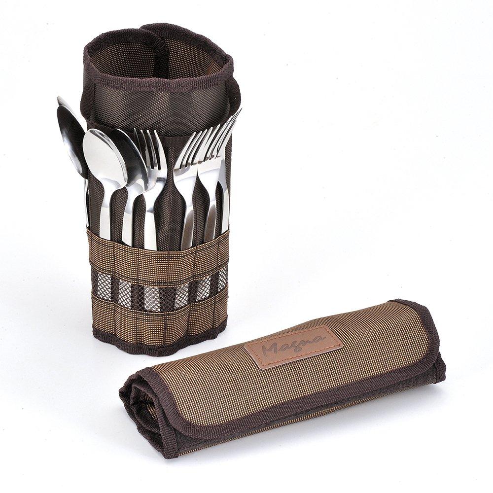 Magna Набор столовых приборов из нержавеющей стали на 4 персоны 13 Компактное хранение Люди, Штук, (Темно коричневый)