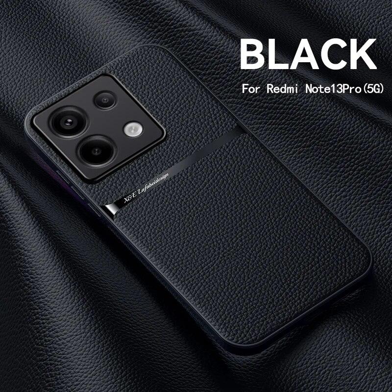 Для Redmi Note 13 Pro 4G чехол с магнитным держателем противоударный чехол для телефона для Xiaomi Redmi Note13 Pro Note 13Pro 4G кожаная задняя крышка
