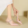 3-One-word Pointed Back Empty High-heeled Sandals Women's Summer New Pointed Stiletto High Heels