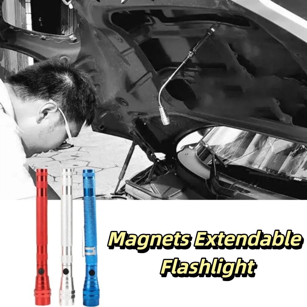Dual Magnet LED Antenna Light Telescopic Stretching Flexible LED Flashlight Corner Picking