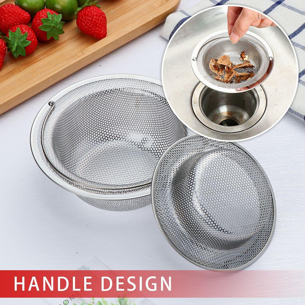 Drainer Stainless Steel Cleaning Mesh Food Hair Stopper Sink Strainer Colander Plug Filter Basket