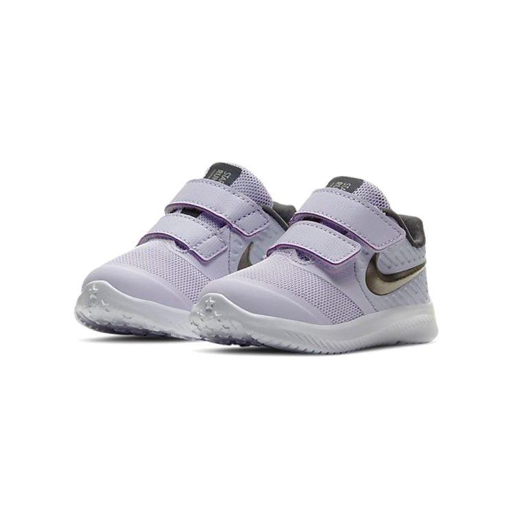 Nike Star Runner 2 На липучках Нескользящие Износостойкие Низкие Повседневные Беговые Кроссовки Светло-фиолетовый Серебристый AT1803-502