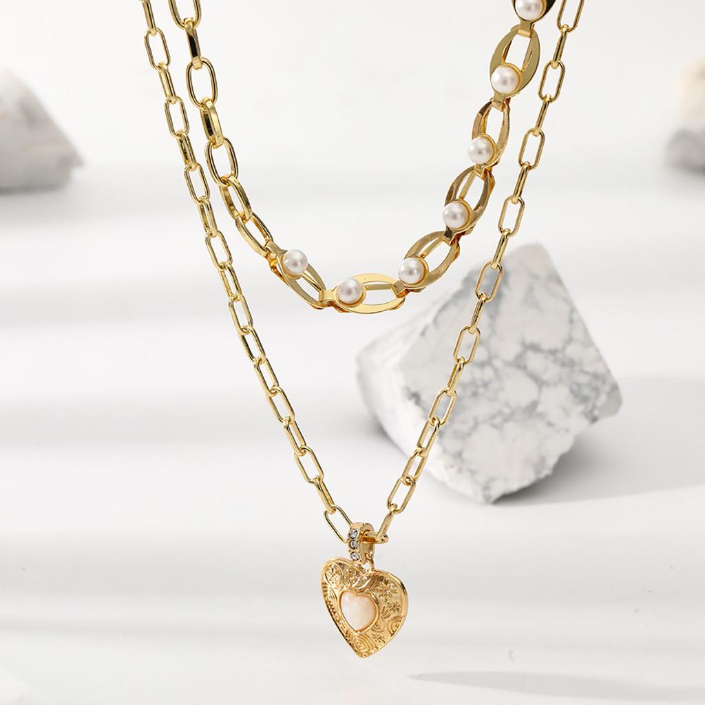 Trendy Multi-layer Heart Shaped Necklace For Women Elegant Fashion Jewelry Accessory