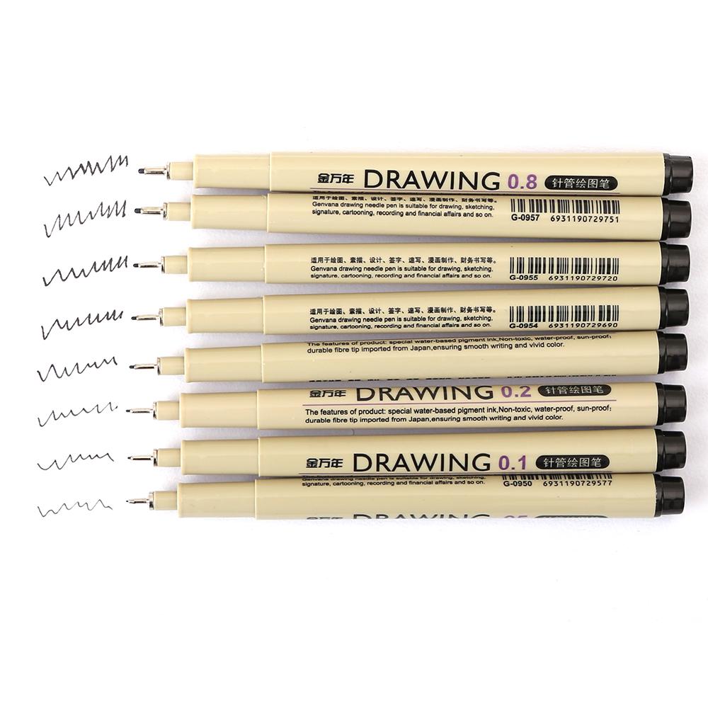 Набор подарочных тонких чёрных маркеров для рисования