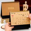 Календарь из крафтовой бумаги в стиле MUJI на 2025-2026 годы – Минималистичный и креативный офисный планер на весь год