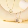 Zircon Photo Box Pendant Foldable Design Couple Chain Pendant Personalized DIY Accessories  Gifts
