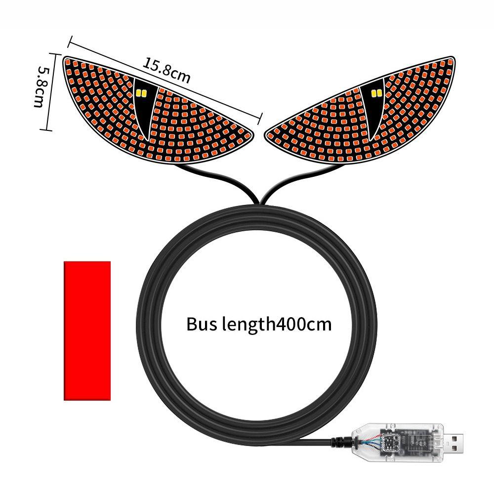 Гибкий Динамический Свет Демонического Глаза USB Светодиодный Дисплей на Лобовом Стекле Креативные Атмосферные Огни Декор для Автомобиля