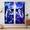 2pcs Cool Lightning Gamepad 3D Printed Thin Curtains for Boys Bedroom Living Room Curtains Perfect For Gaming And Home Decor
