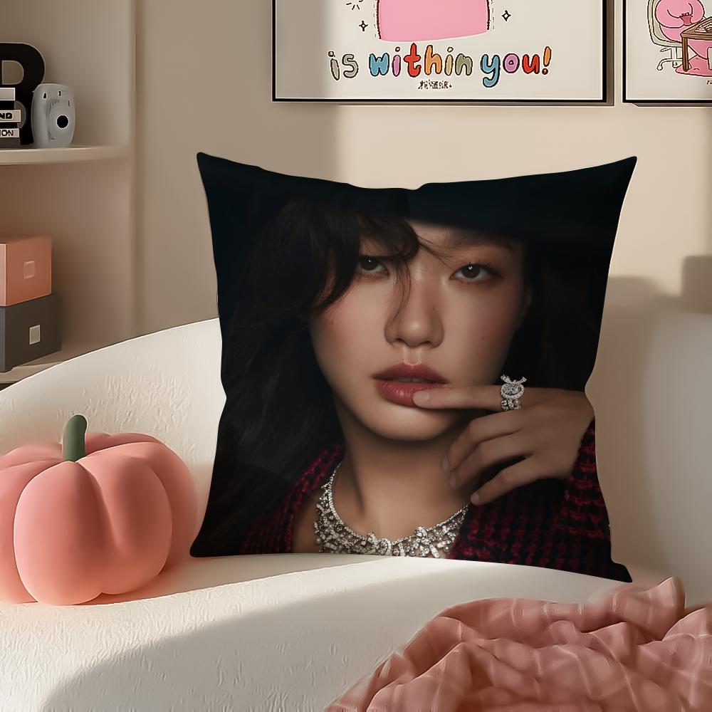 Talented Actress KKim Ko Eun Cushion Cover Pillowcase Short Plush Invisible zipper Room Sofa Cushion Cover