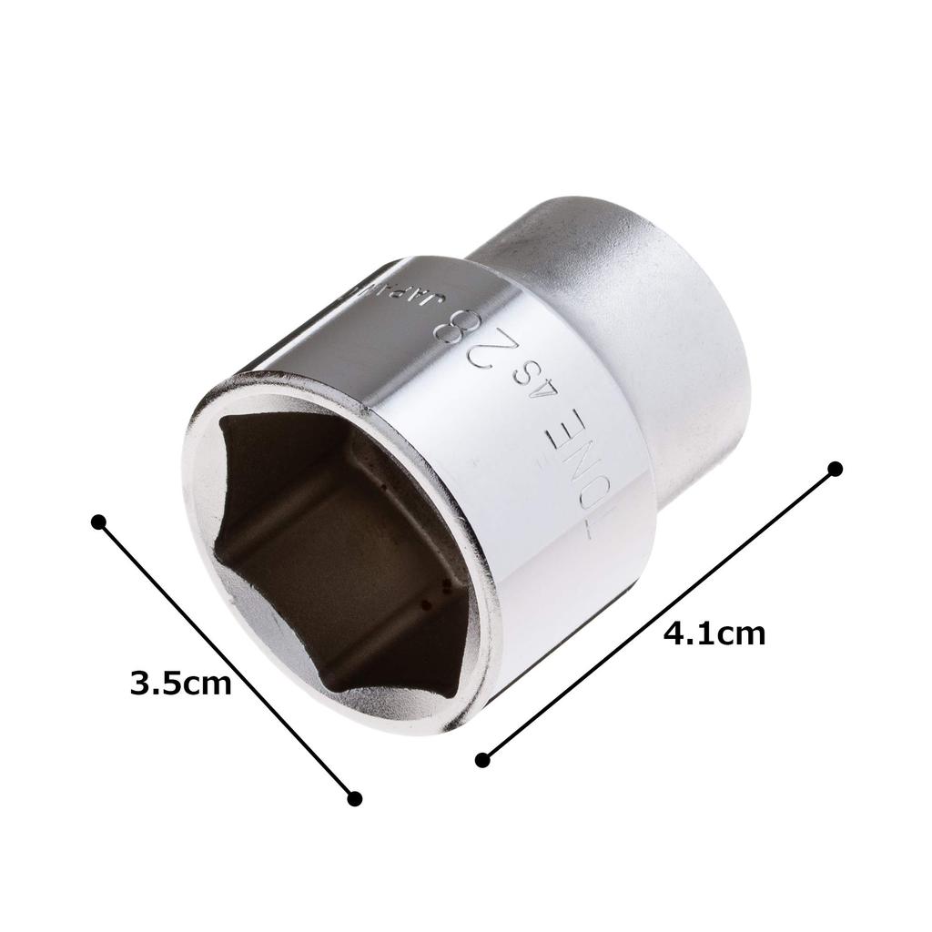TONE Socket Drive Angle Width Across Flats 28mm (Hexagonal) 4S-28 12.7mm (1/2")