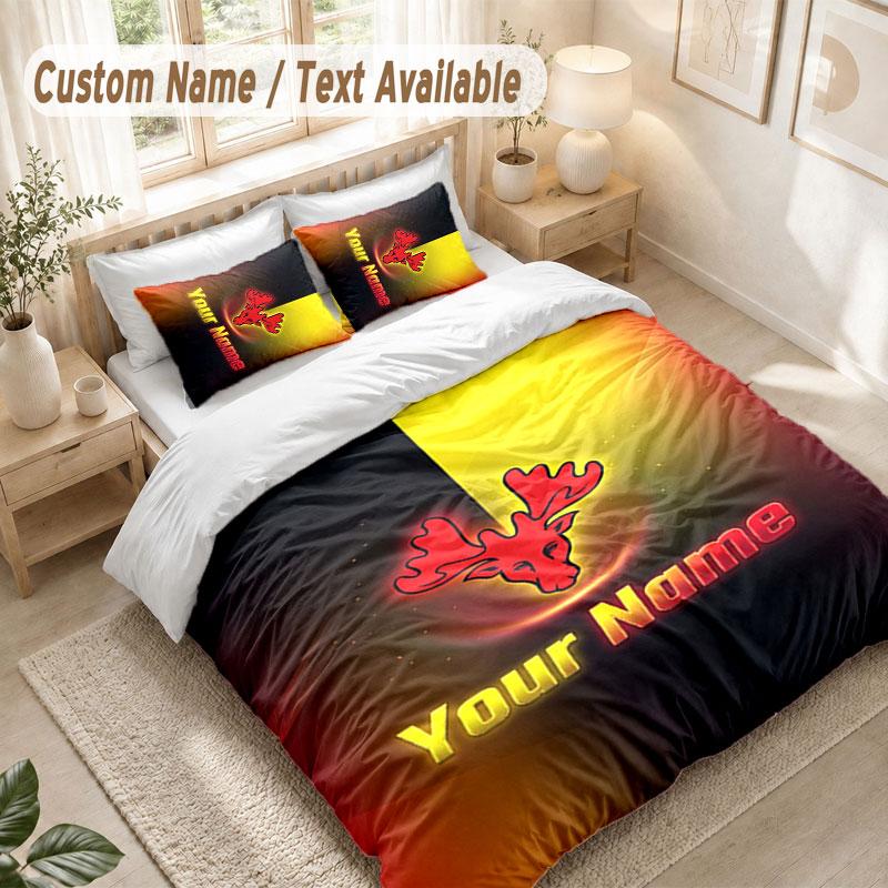 Постельное белье с индивидуальным именем, 3 предмета. Принт Watford FC. Пододеяльник + 2 наволочки. Мягкий декор для кровати