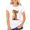 Футболка с изображением модной собаки 3d, женская, милая, летняя, для девочек, хорошего качества, удобная футболка