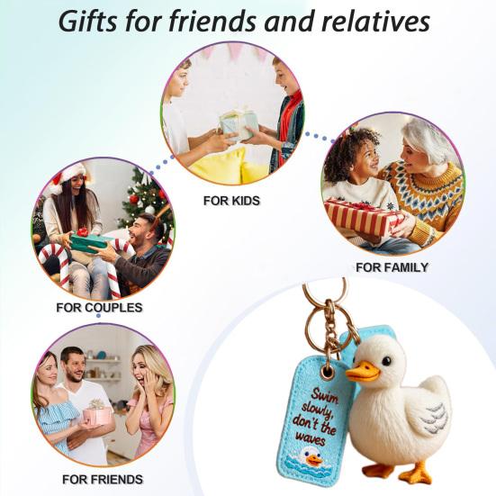 Emotional Support Bag Charm Positive Plush Animal Pendant Cat Dog Keychain Charm with Embroidered Message for Backpack Purse