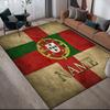 Custom Name Portugal National Football Team Flannel Pattern Square Carpet,Area Rug,Carpet Rug for Living Room Bedroom Sofa Playroom Decor,Non-slip Flo