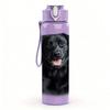 1PC Black Labrador Dog Portrait Print 750ml Color Plastic Sports Water Bottle Leakproof Flip Straw Lid Suitable for Sports Office Home Use