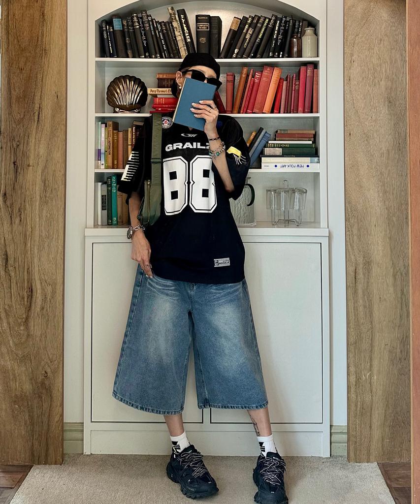 BLOND9 Vintage Washed Bermuda Denim Pants [Vintage Blue]