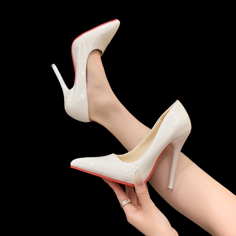 Fashion Aphixta 2024 Super High 12cm Corlorful Stiletto Heels Pumps Women Shoes Fashion Pointed Toe Florescence Patent Leather Office