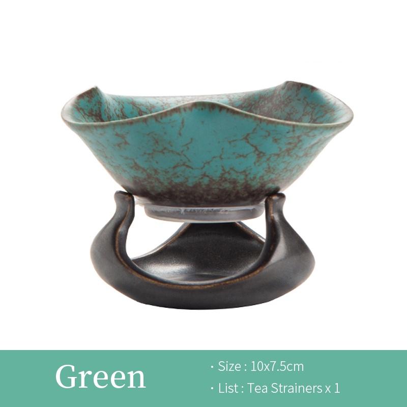 Бирюзово-зеленая глазурь Набор ситечек для чая Японский керамический заварочный чайник Грубая керамика Чайный сепаратор Фильтр Сетка Чайные аксессуары Набор воронок
